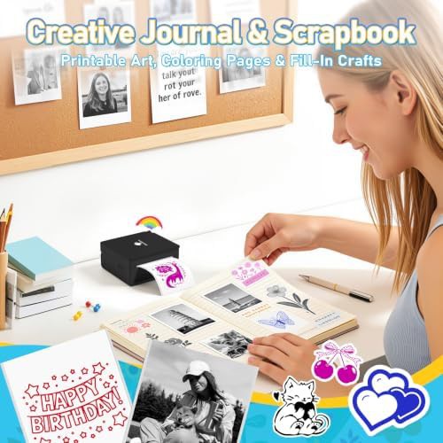 White inkless mini sticker printer — photo 3