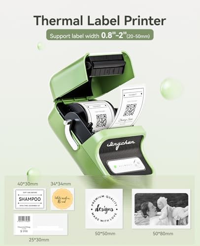 Green thermal label printer for small business — photo 5