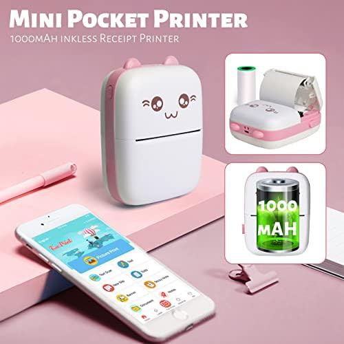 Pink mini pocket thermal printer for photos — photo 5