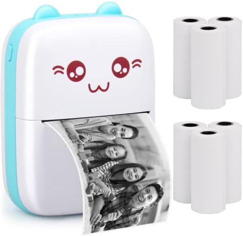 Blue mini pocket thermal printer