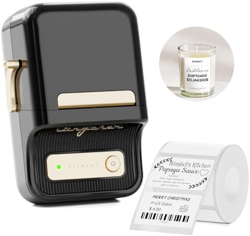 Black inkless portable two inch label printer