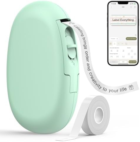 Green portable mini label maker