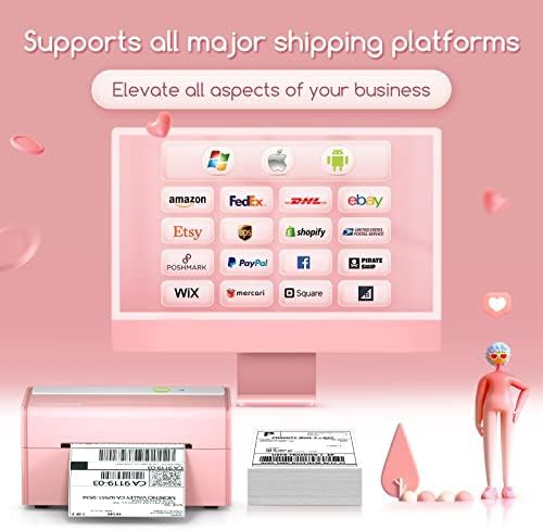 Pink wireless thermal shipping label maker — photo 4