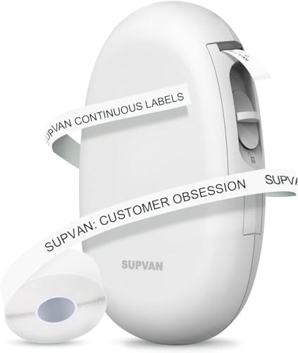 White handheld thermal label printer