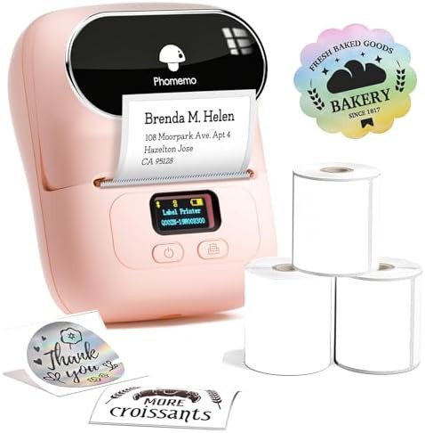 Mini barcode labeler with tapes