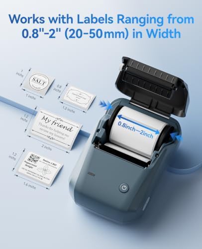 Blue bluetooth label printer for home — photo 3