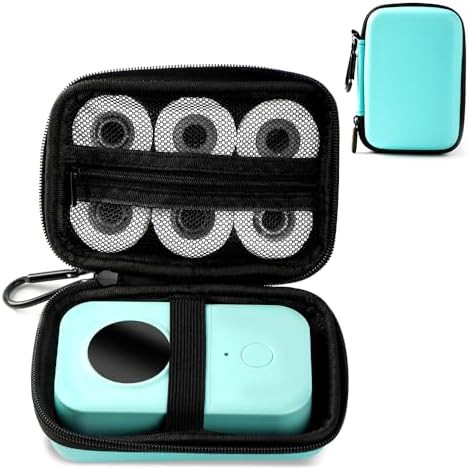 Green mini handheld labeler with case