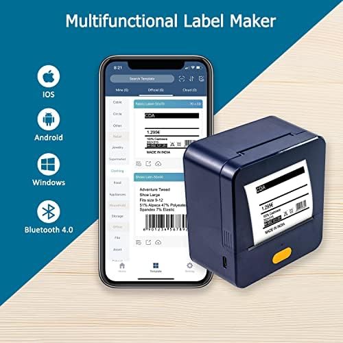 Mini blue inkless thermal label printer — photo 3
