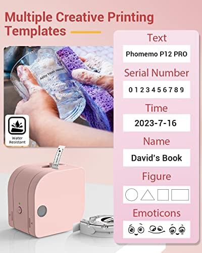 Pink handheld rechargeable label maker — photo 3