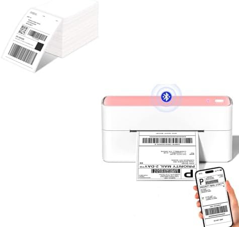 Bluetooth shipping printer with bulk label roll