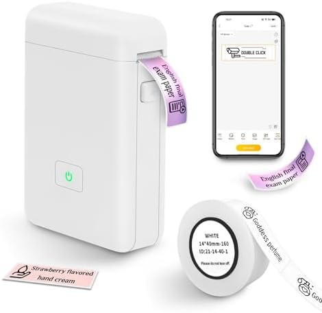 White mini sticker label maker for home storage