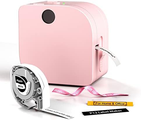 Pink handheld bluetooth label maker with cutter
