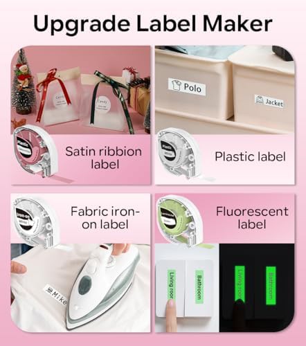 Pink handheld bluetooth label maker with cutter — photo 5