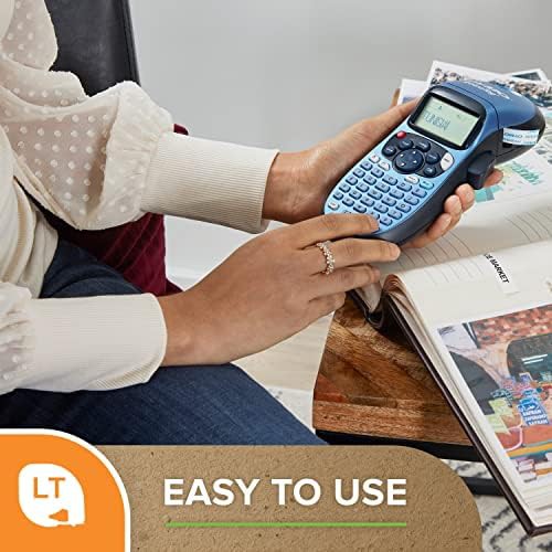Blue handheld label maker with LCD — photo 4