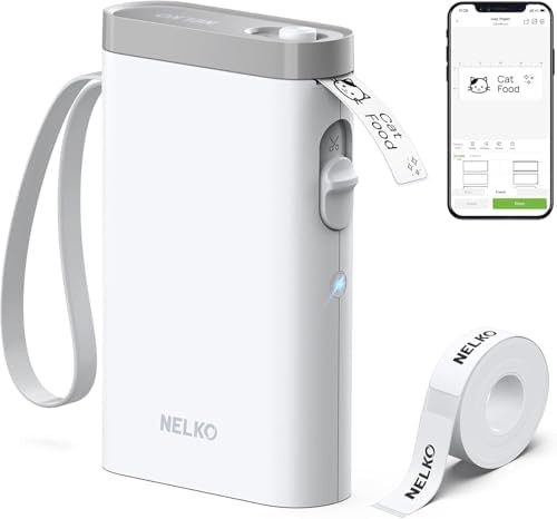 White mini bluetooth label printer