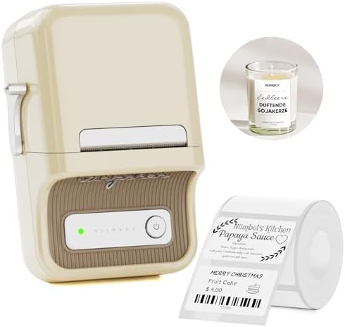 White portable inkless small business label printer