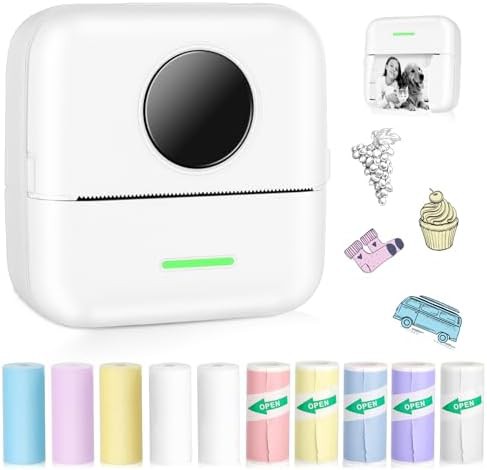Portable blue thermal receipt and label printer
