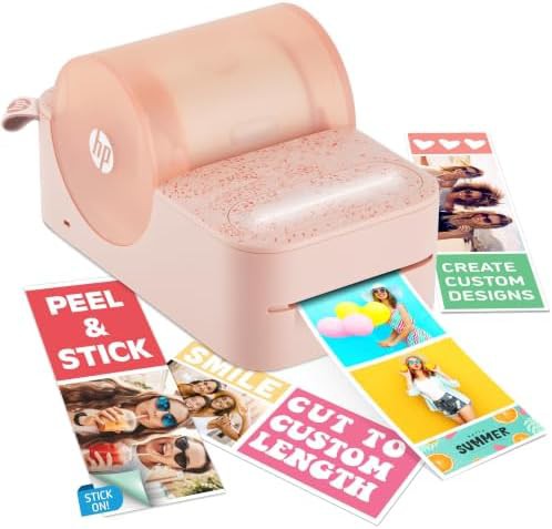 Pink panorama instant color photo printer