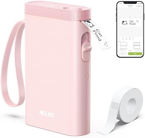 Pink pocket thermal label printer