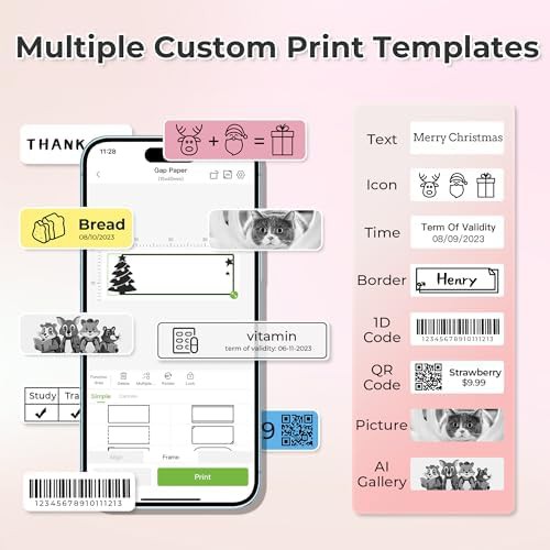 Pink pocket thermal label printer — photo 3