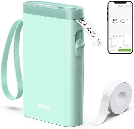 Green handheld Bluetooth label maker
