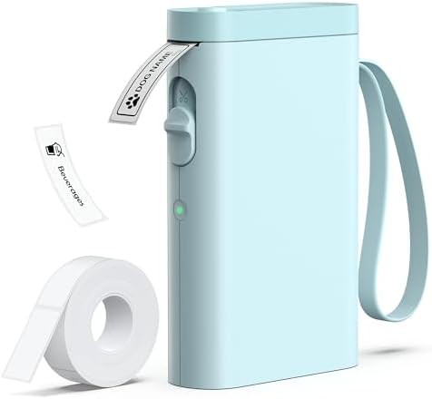 Blue waterproof mini bluetooth labeler