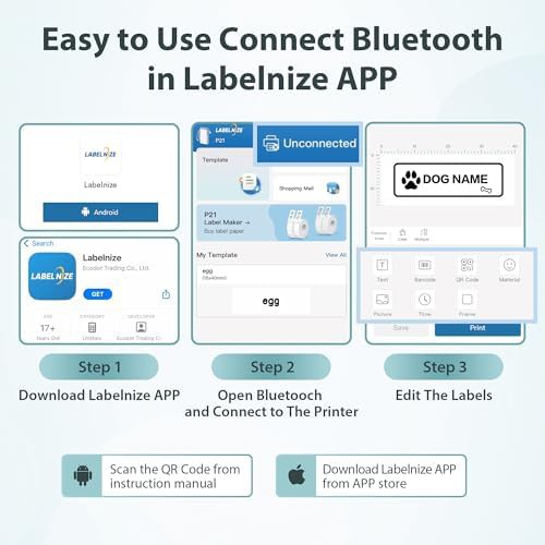 Blue waterproof mini bluetooth labeler — photo 4