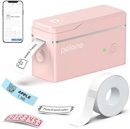 Pink mini bluetooth thermal label printer