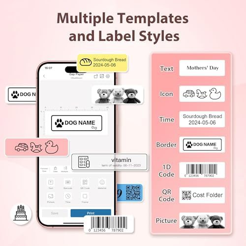 Pink mini portable bluetooth label maker — photo 5