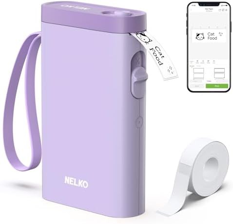 Purple portable Bluetooth label maker