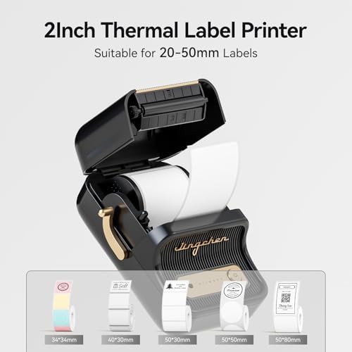 Black portable label maker with bluetooth — photo 3