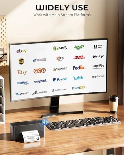 Black bluetooth shipping printer for four by six labels — photo 4