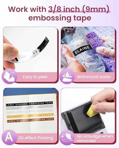 Pink handheld embossing label maker machine — photo 4
