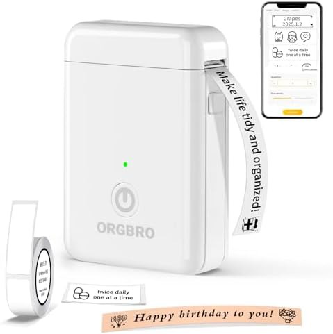 White mini bluetooth label maker machine