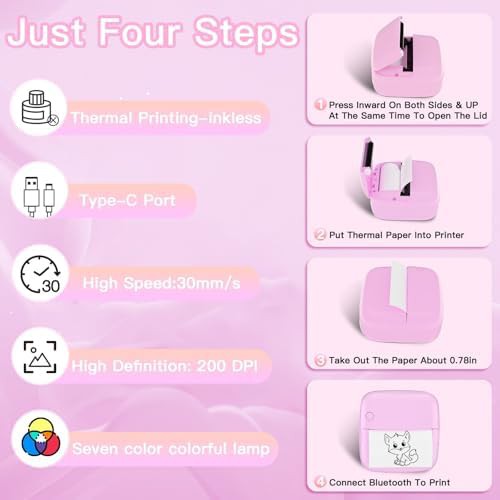 Mini sticker printer with seven lighting modes — photo 5