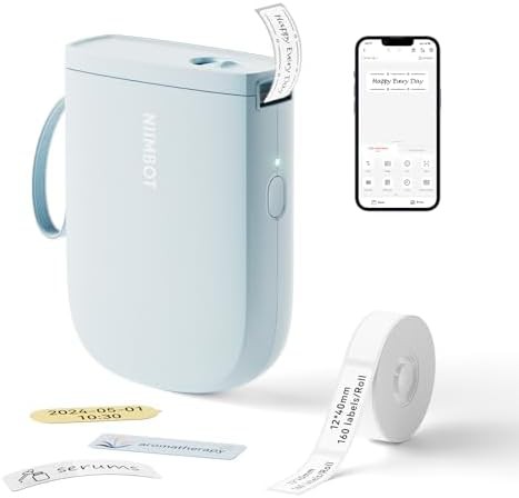 Blue high resolution portable label printer