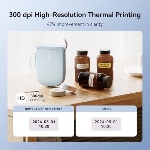 Blue high resolution portable label printer — photo 3
