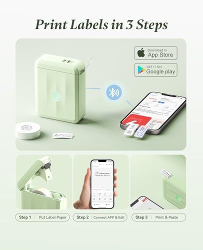 Green mini thermal printer for organization — photo 5