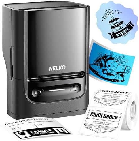 Black portable Bluetooth label printer