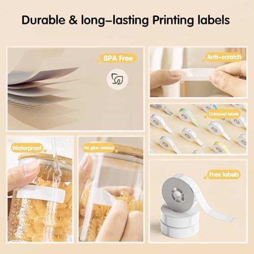 White mini inkless label maker for home organization — photo 4