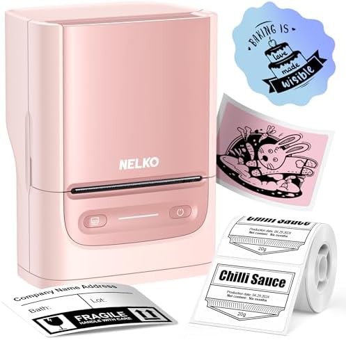 Pink Bluetooth label printer for Android