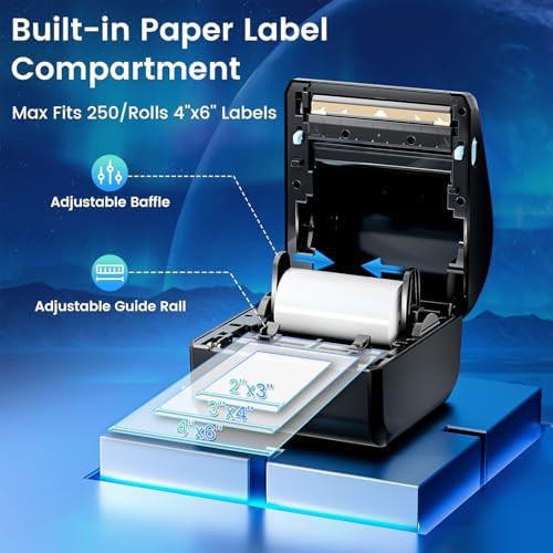 Bluetooth shipping printer with internal bin — photo 4