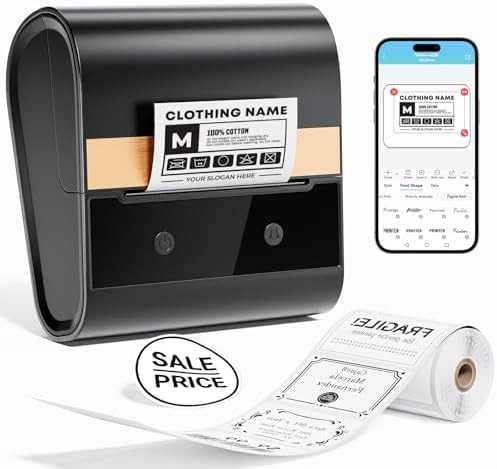 Three inch black barcode sticker printer