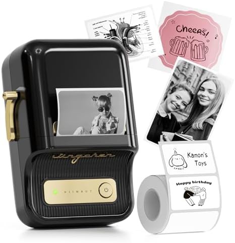 Black sticker printer with bluetooth connectivity
