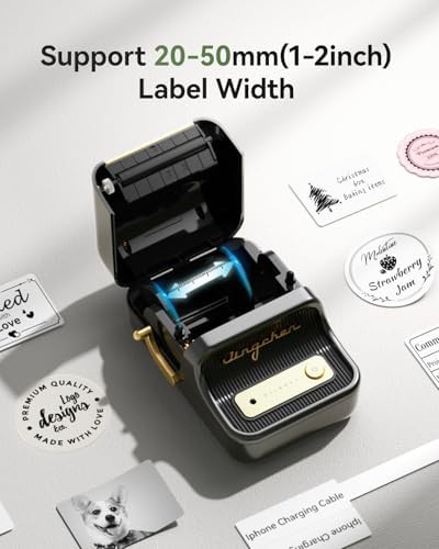 Black sticker printer with bluetooth connectivity — photo 5