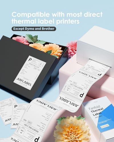 Fanfold white thermal shipping stickers — photo 3