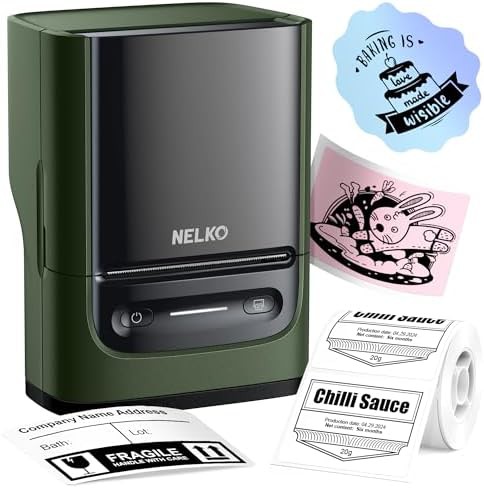 Deep green portable two inch label printer