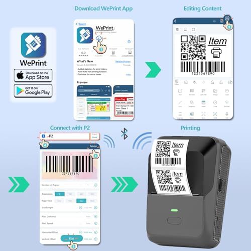 Gray portable label maker with auto scan feature — photo 4