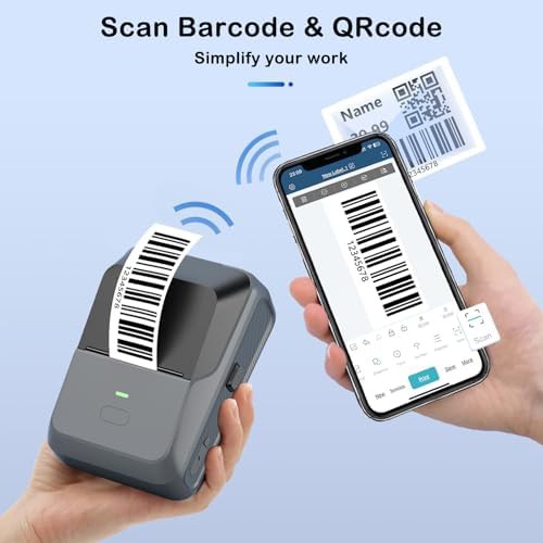 Gray portable label maker with auto scan feature — photo 5