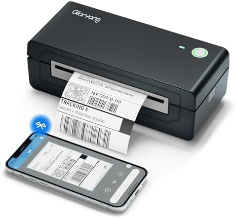 Black 4x6 thermal shipping label printer